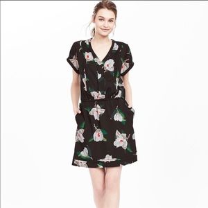 NWT Banana Republic Black Floral Dress